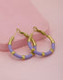 Genz 18kt Gold Plated Enamel Hoop Earring