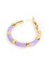 Genz 18kt Gold Plated Enamel Hoop Earring