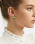 Genz 18kt Gold Plated Enamel Circular Half Hoop Earring