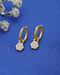 Genz 18kt Gold Plated Enamel Snowflake Mini Hoop Earring