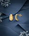 18kt Gold Plated CZ Bejeweled Oval Stud Earring