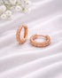 18kt Rose Gold Plated CZ Mini Hoop Earring