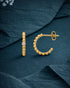 18kt Gold Plated CZ Half Hoop Earring