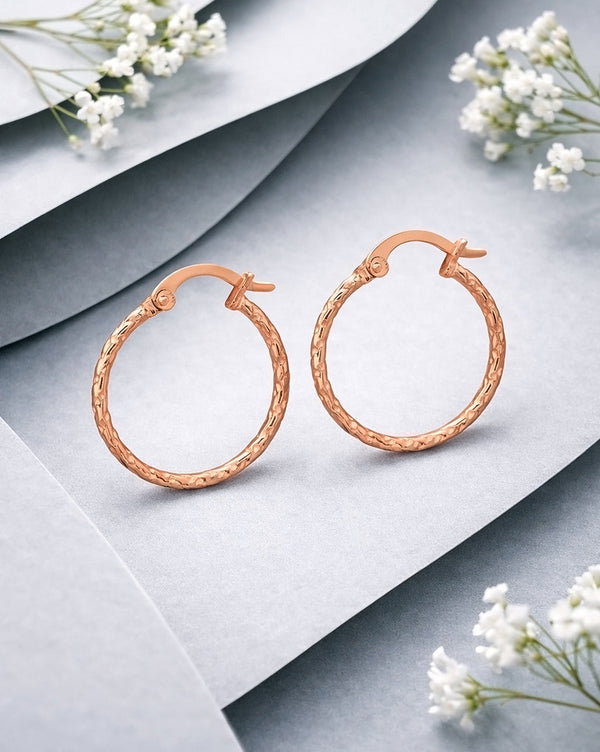 18kt Rose Gold Plated Hoop Earring