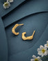18kt Gold Plated Crescent Curve Half Hoop Earring