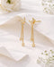 18kt Gold Plated CZ Dangling Star and Crescent Drop Earring