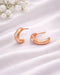 18kt Rose Gold Plated CZ Modern Arc Half Hoop Earring