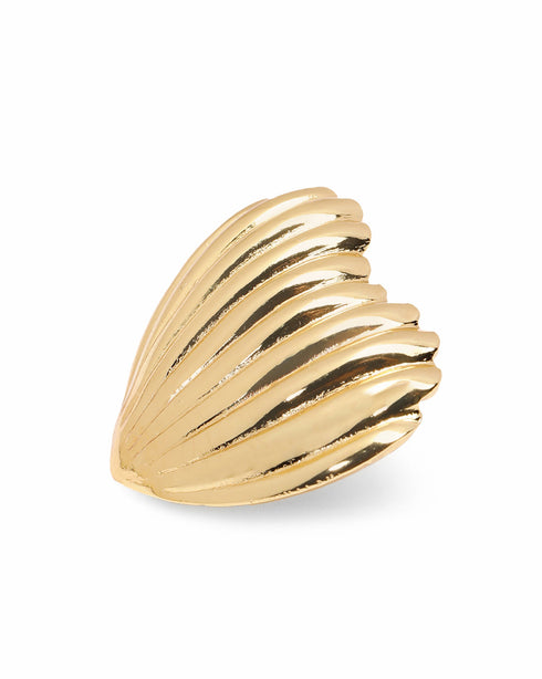 Gold Plated Bold Heart Stud Earring