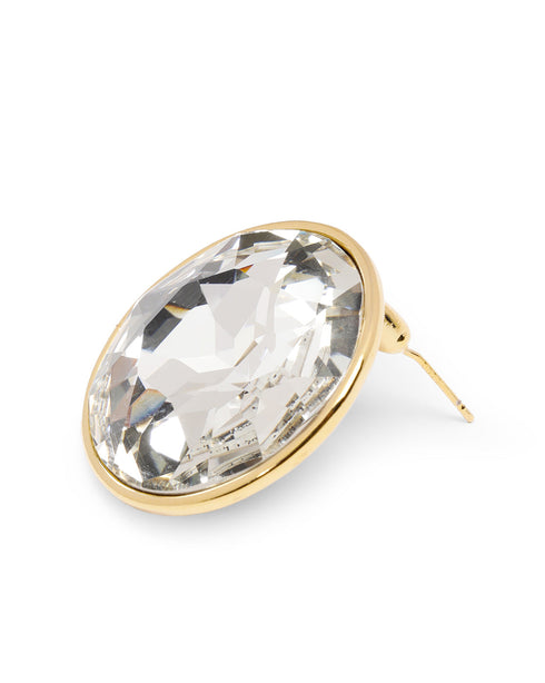 Premium 18kt Gold Plated Crystal Circular Bold Stud Earring