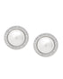 Premium Silver Plated CZ and Pearl Bold Stud Earring