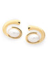 Premium 18kt Gold Plated Pearl Contemporary Bold Stud Earring