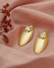 Premium 18kt Gold Plated Crystal Oval Bold Stud Earring