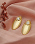 Premium 18kt Gold Plated Crystal Oval Bold Stud Earring