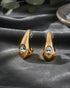 Premium 18kt Gold Plated CZ Half Hoop Earring