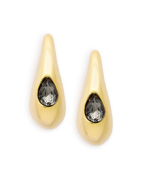 Premium 18kt Gold Plated CZ Half Hoop Earring