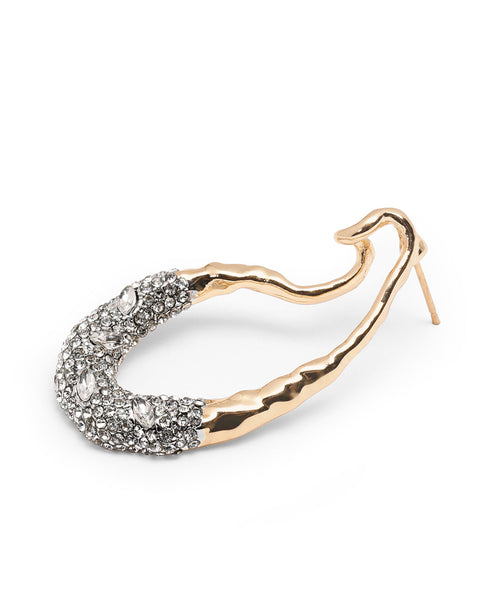 Premium 18kt Gold Plated CZ Contemporary Drop Earring