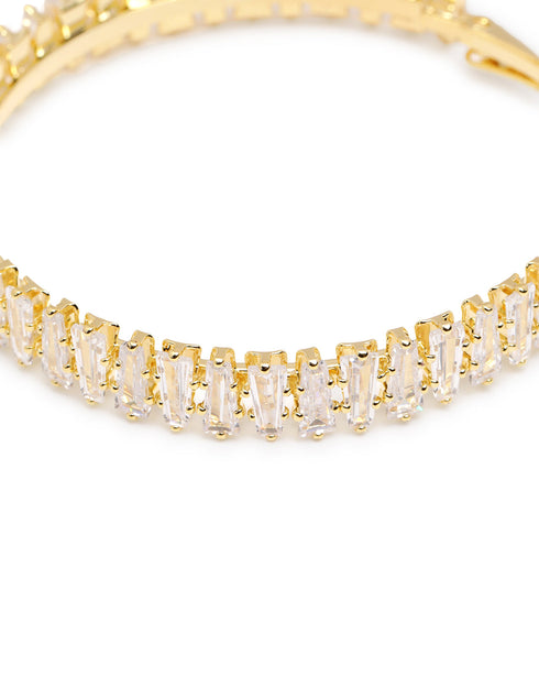 Premium 18kt Gold Plated CZ Hoop Earring