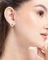 18kt Gold Plated Pearl Love Knot Stud Earring