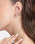 18kt Gold Plated Pearl Half Hoop Earring