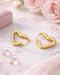 18kt Gold Plated Pearl and Heart Hoop Earring