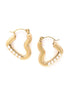 18kt Gold Plated Pearl and Heart Hoop Earring