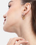 Gold and Silver Plated Dangling Heart Hoop Earring