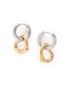 Gold and Silver Plated Dangling Heart Hoop Earring