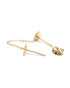 18kt Gold Plated Pink Enamel Heart Stud with Chain Earring