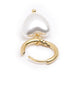 18kt Gold Plated Dangling Pearl Heart Hoop Earring