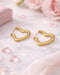 Gold Plated Heart Hoop Earring