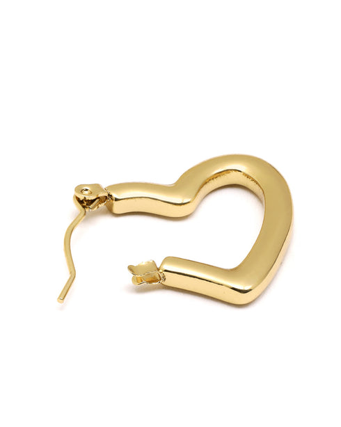 Gold Plated Heart Hoop Earring
