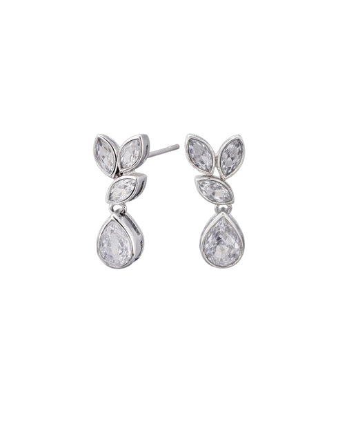 Silver Plated Dangling Solitaire Drop Earring