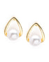 Gold Plated Floating Pearl Stud Earrings