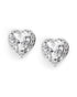 Silver Plated CZ Mini Heart Stud Earring