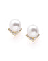 Gold Plated Pearl Chevron Stud Earrings