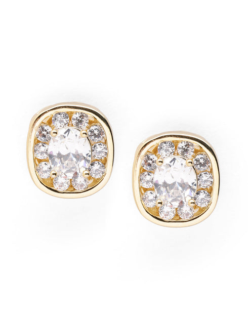 Gold Plated CZ Stud Earring