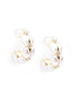 Gold Plated CZ Pearl Half Hoop Earring