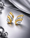 Premium Double Toned Plated Contemporary Bold Stud Earring