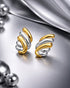 Premium Double Toned Plated Contemporary Bold Stud Earring