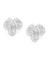 Premium Silver-Plated CZ Layered Leaf Bold Stud Earrings