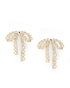 Gold-Plated Sparkling Bow Bold Drop Earrings