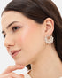Gold-Plated Pearl & CZ Embellished Bold Hoops Earrings