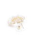 Gold-Plated Pearl & CZ Embellished Bold Hoops Earrings