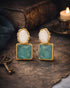 Gold Plated Natural Stone Drop Earring
