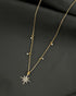 18kt Gold Plated CZ Burst Star Pendant and Chain Necklace