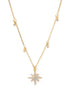 18kt Gold Plated CZ Burst Star Pendant and Chain Necklace