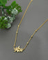 18kt Gold Plated CZ Double Floral Necklace