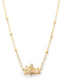 18kt Gold Plated CZ Double Floral Necklace
