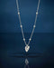 Rhodium Plated Heart Pendant and Chain Necklace