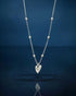 Rhodium Plated Heart Pendant and Chain Necklace